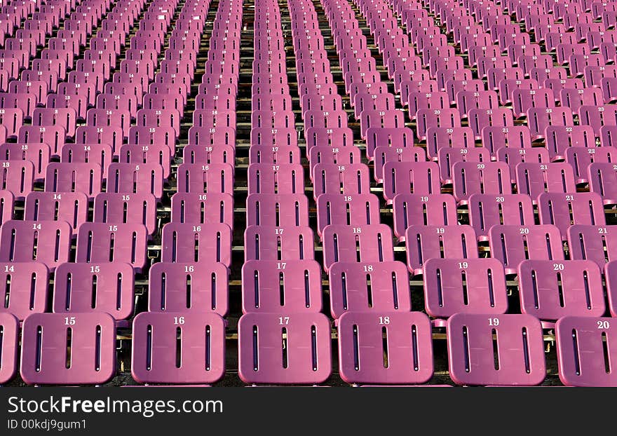 A field of empty stadium seats