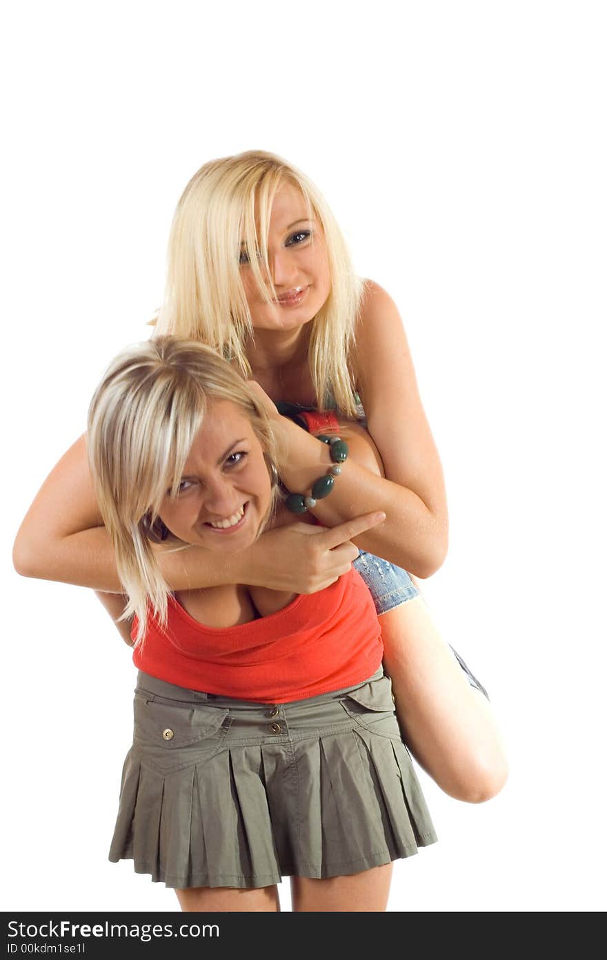 Two young girl - fun fun fun