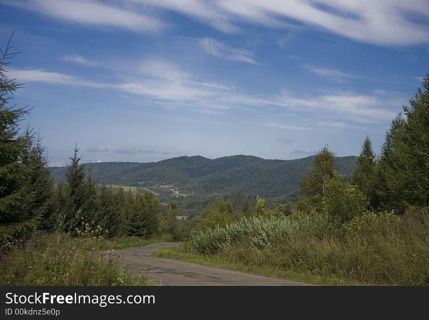 Scenery of Nature with mountains and stream