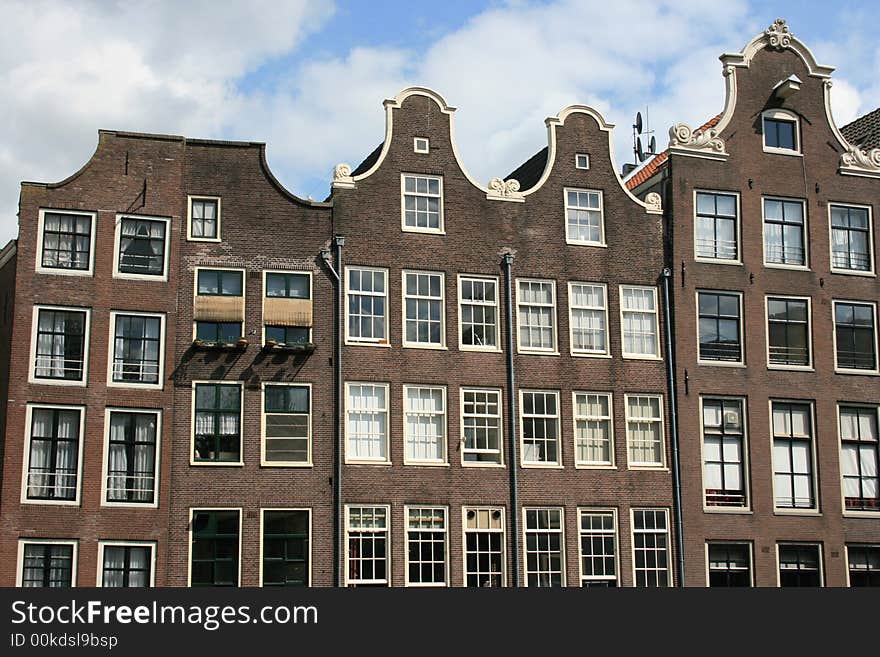 A view of random buildings in downtown Amsterdam.