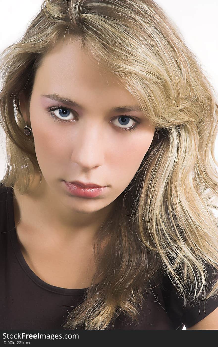 Portrait of the beautiful girl close up. Portrait of the beautiful girl close up