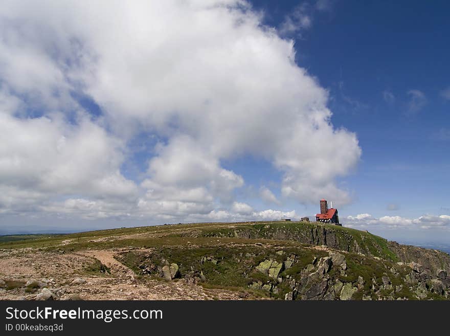 The stone hill with clouds. The stone hill with clouds