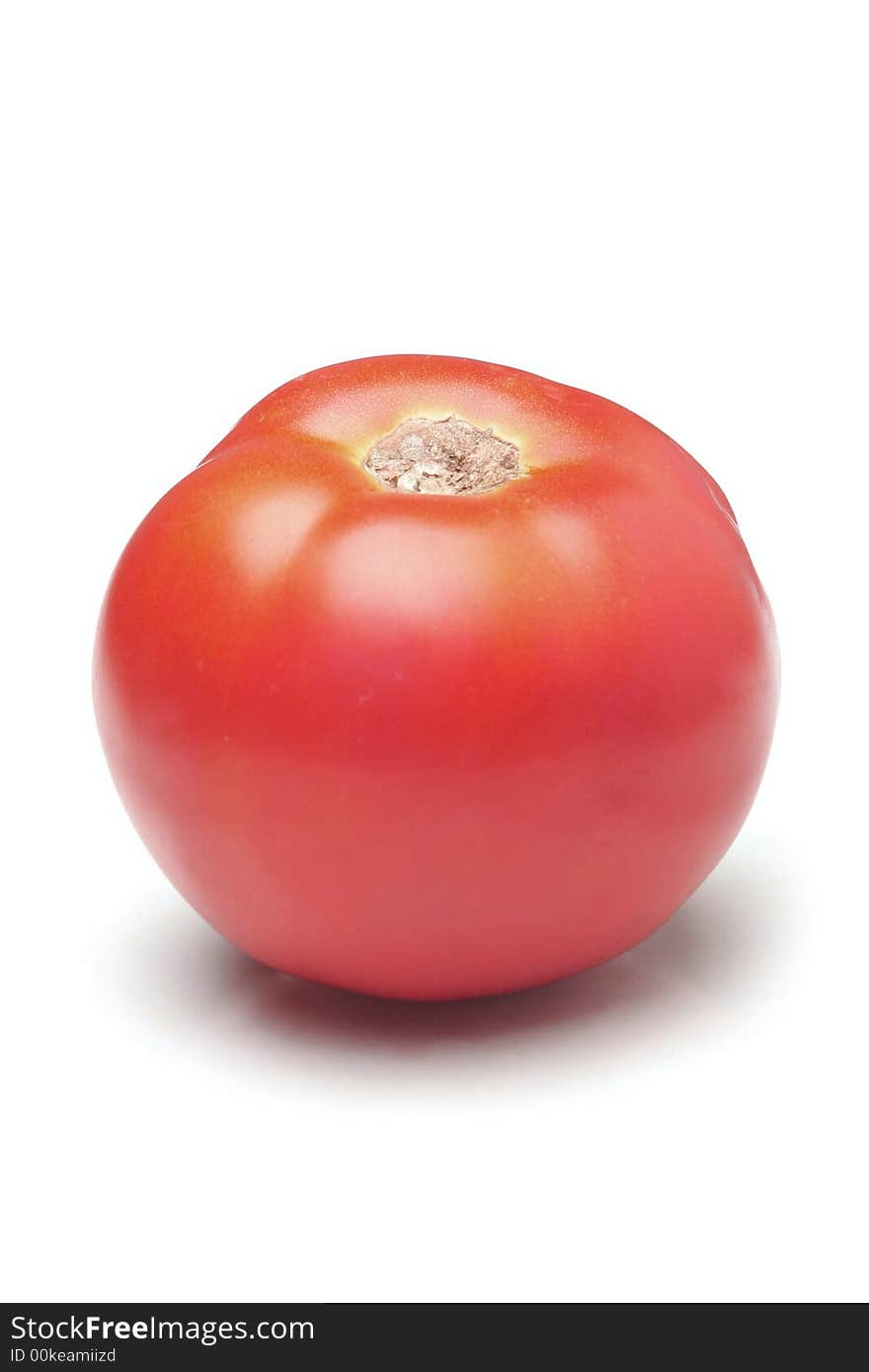 Organic tomato isolated on white background