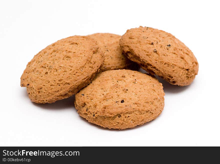 Four biscuits isolated