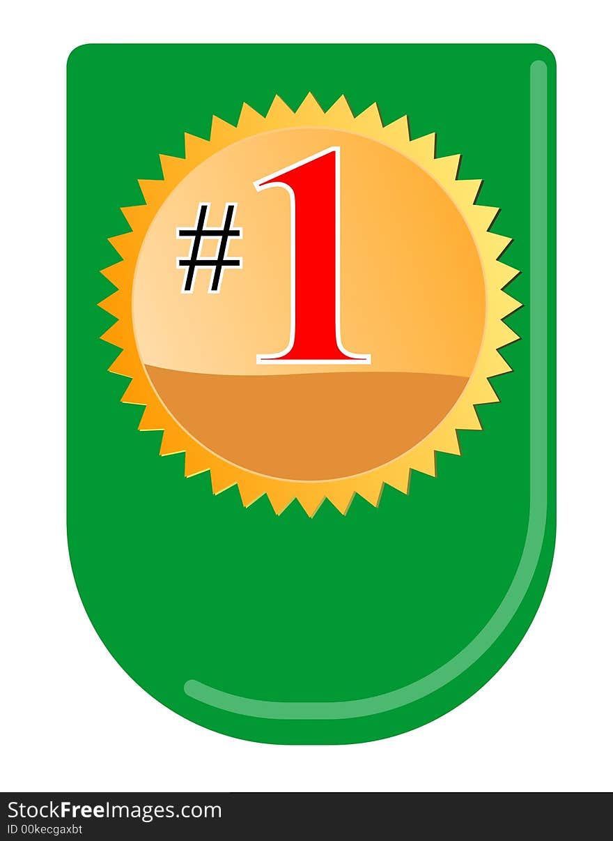 Vector art of a seal with Number one