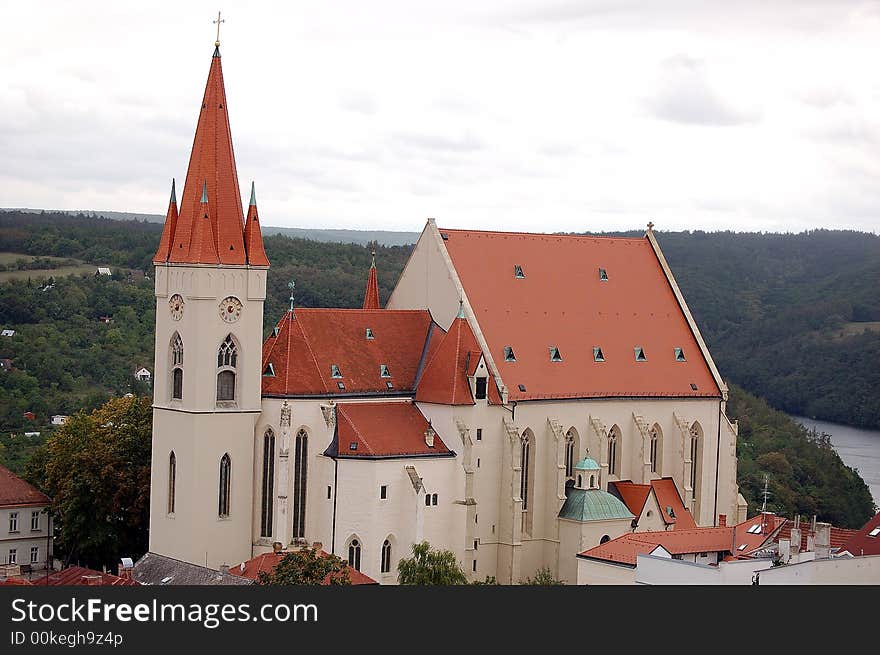 Basilica of Our Lady and St. Wenceslas in city Znojmo, Czech republic.