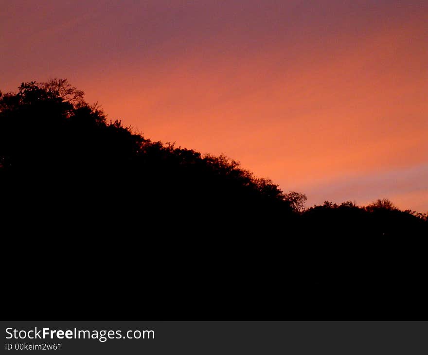 Sunset above the wood