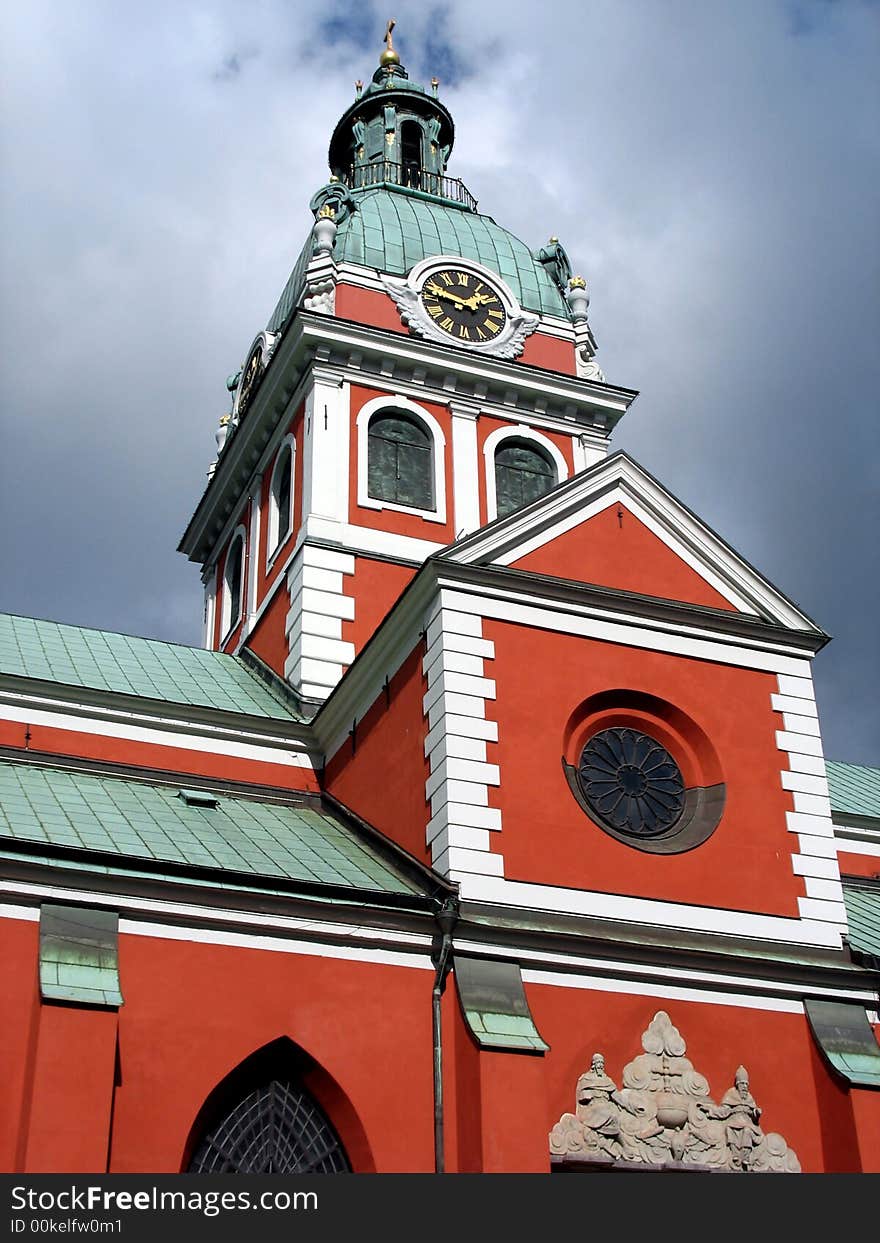 Beautiful red church where people can find peace.