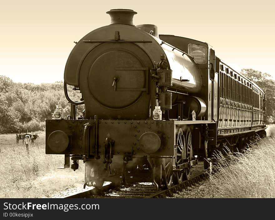 Steam Train Sepia