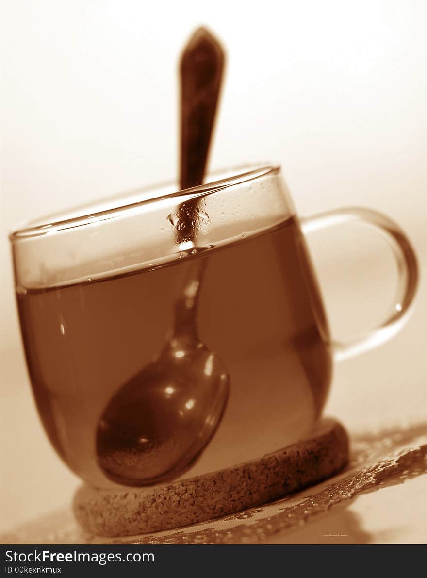 Cup of tea on a grey background