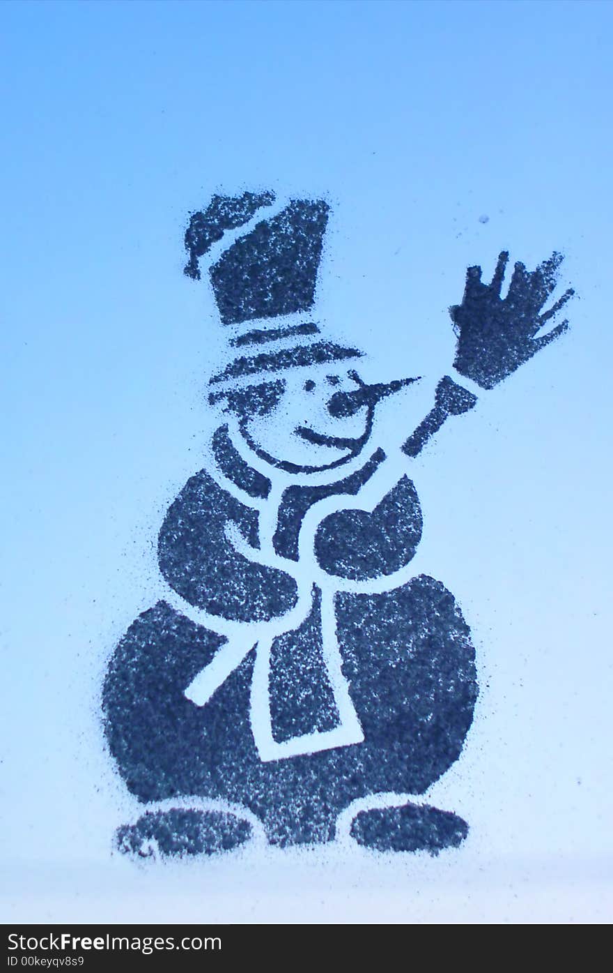 Stenciled Christmas decoration - happy snowman