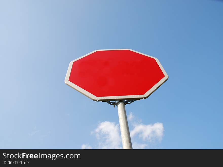 Empty sign. red plate. background