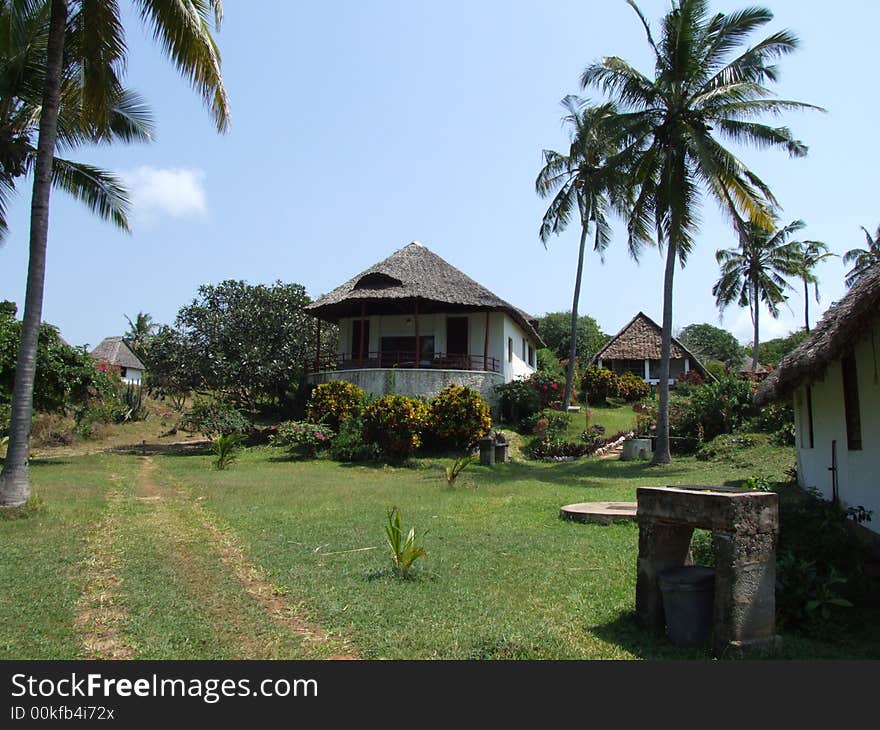 Cottages at the coast of Indian Ocean