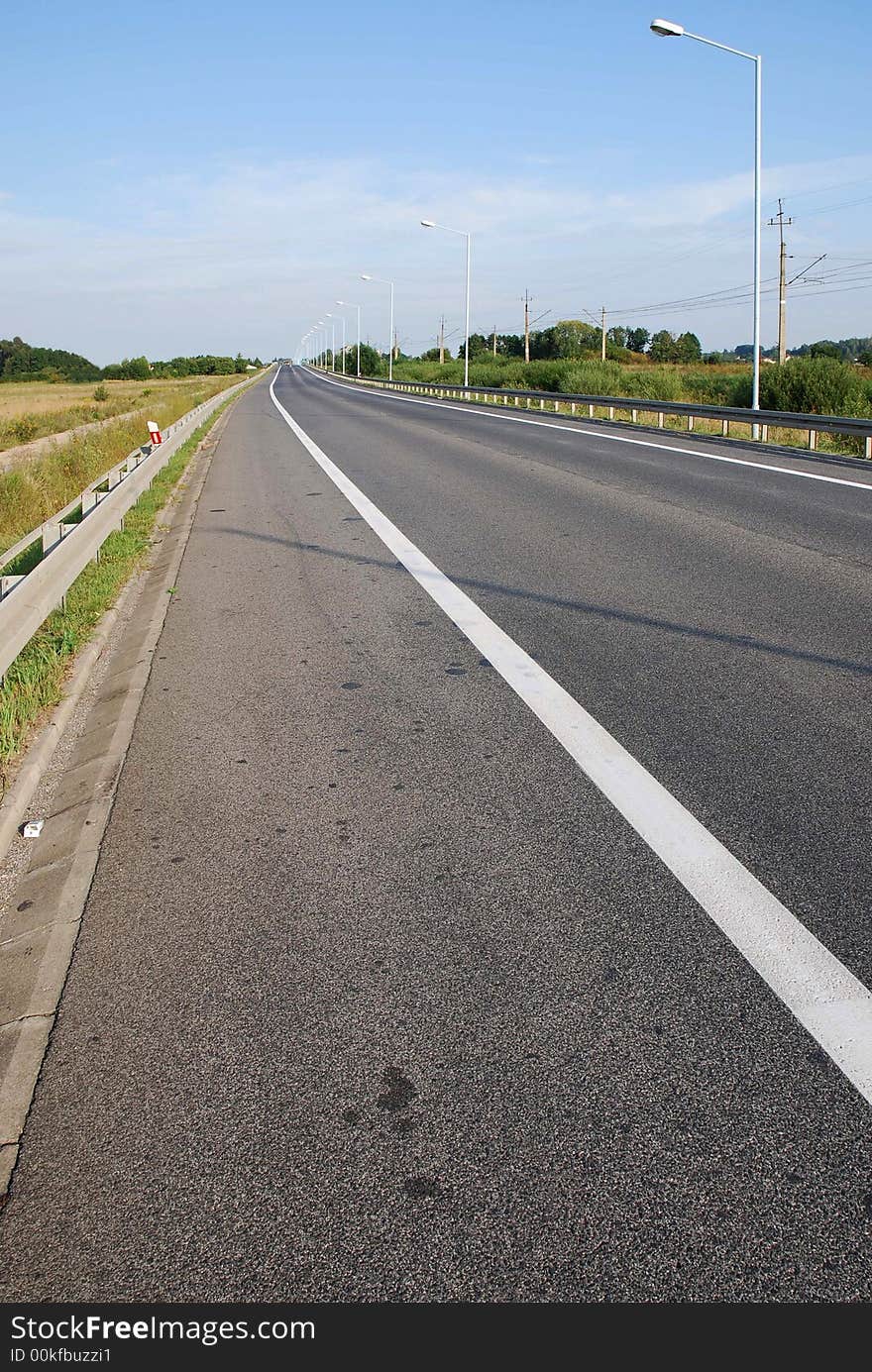 Empty road to the sky