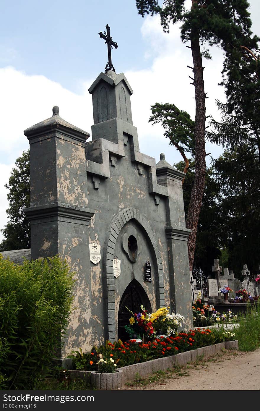 Old tombstone in polish grave yard. Old tombstone in polish grave yard