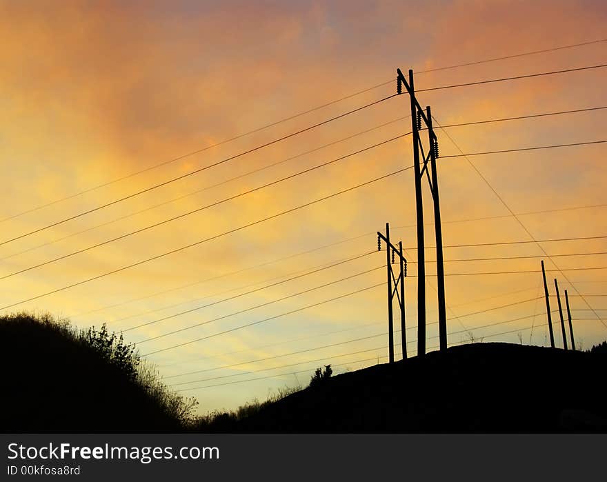 Powerline Sunset B