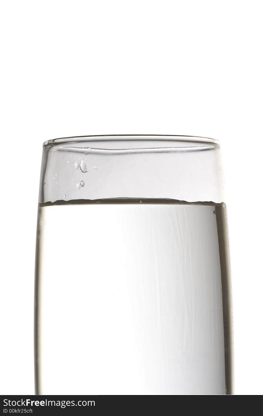 Glass with clear water isolated