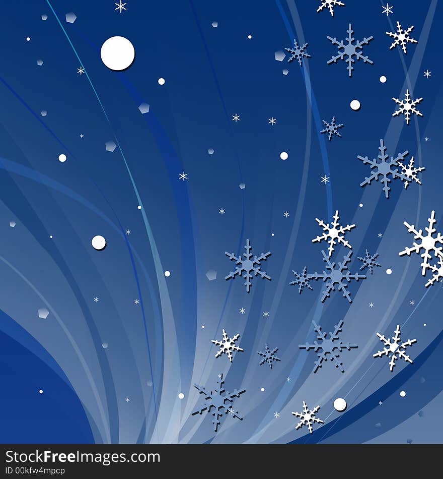 Shades of blue abstract winter snowflake background. Shades of blue abstract winter snowflake background.