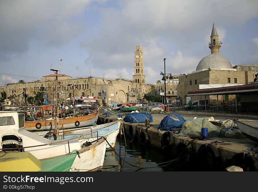 Fishing harbour; in akko: israel