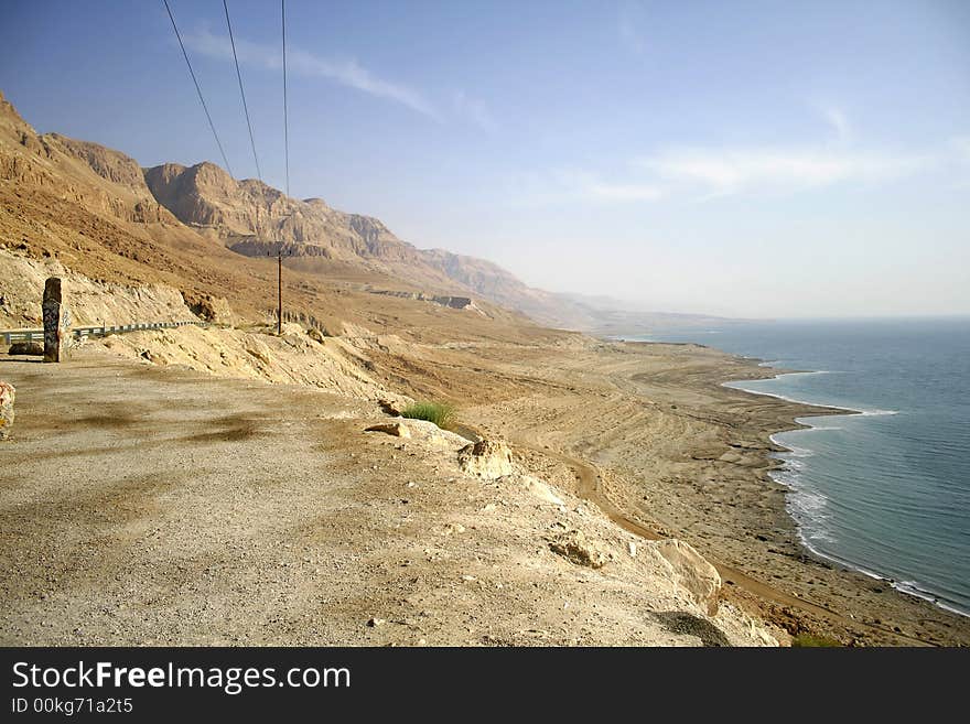 Dead sea coastline in israel