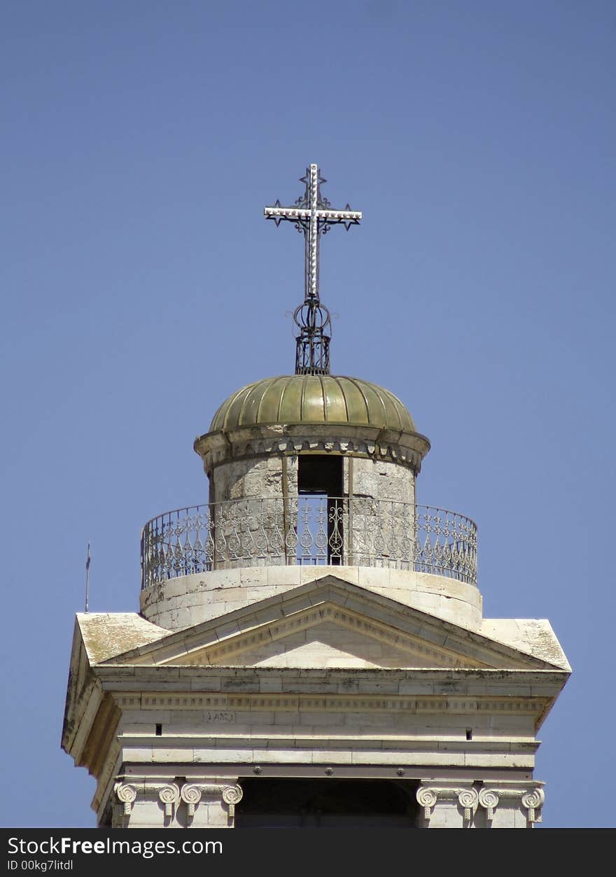 Church tower bethlehem, west bank, palestine, israel