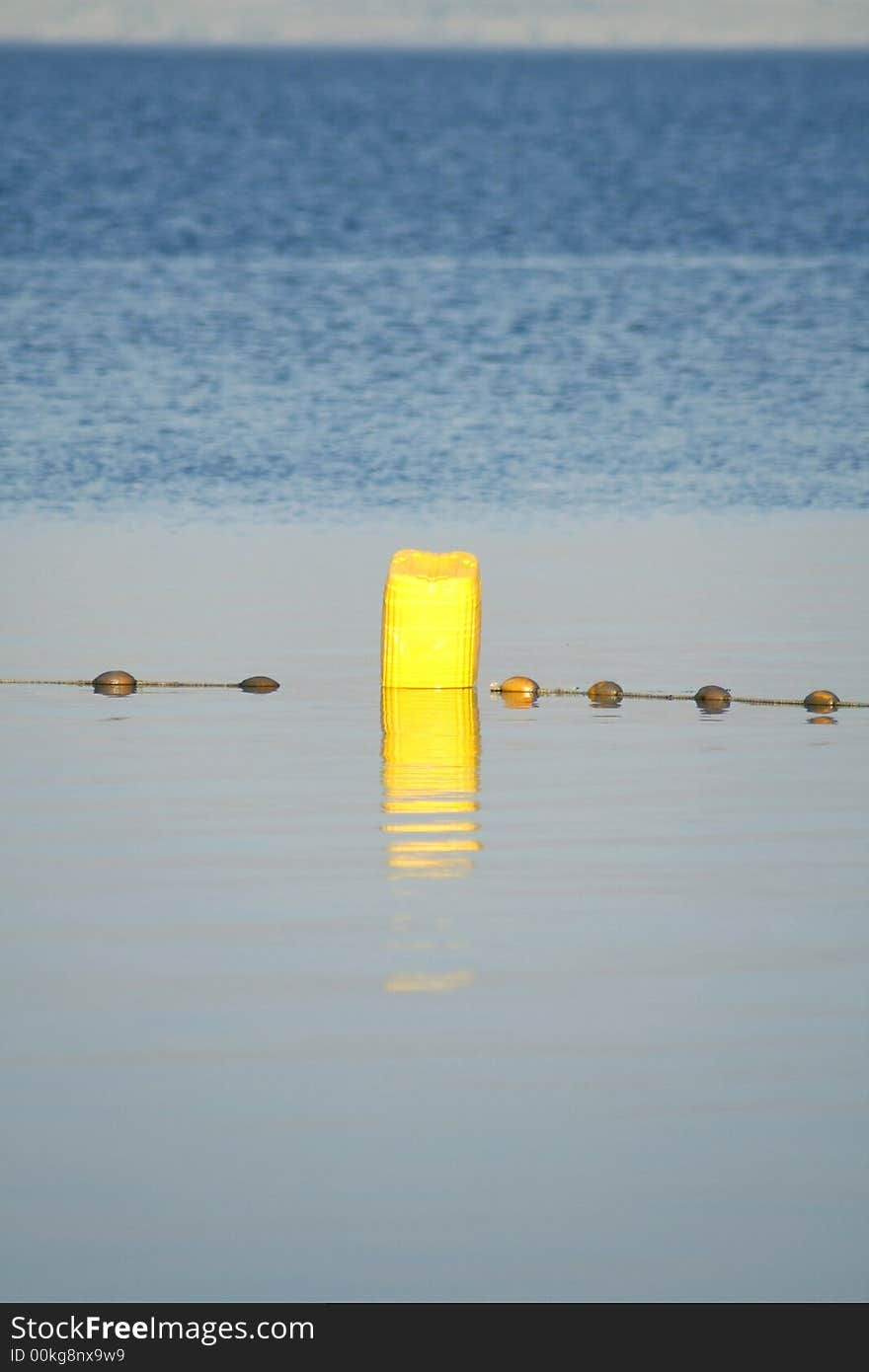 Buoy in the dead sea. Buoy in the dead sea