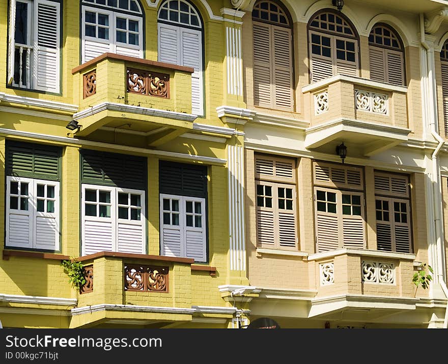 Colonial architecture in Chinatown restored and put to commercial use such as hotels, restaurants and offices. Colonial architecture in Chinatown restored and put to commercial use such as hotels, restaurants and offices.