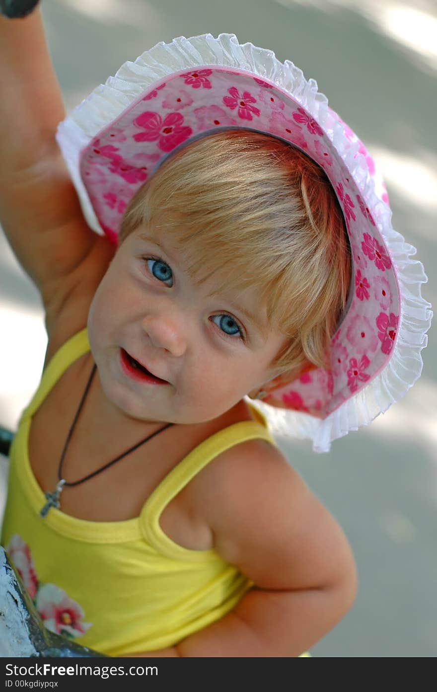 A nice smiling girl outdoors