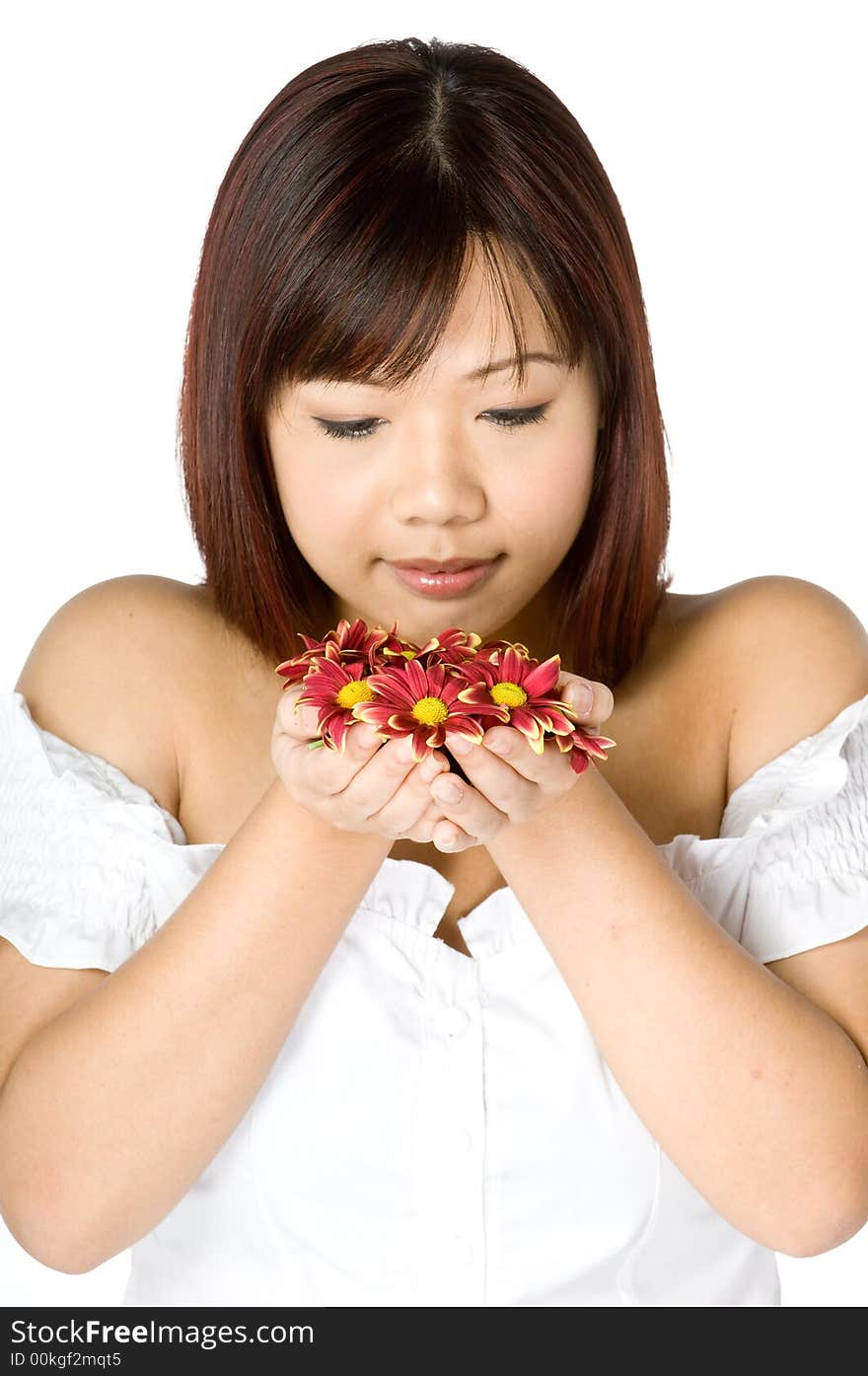 Woman And Flower