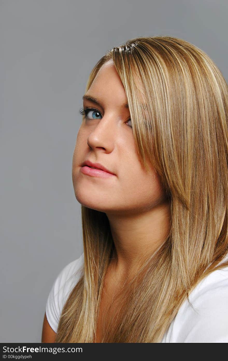 Teen girl isolated on grey background. Teen girl isolated on grey background