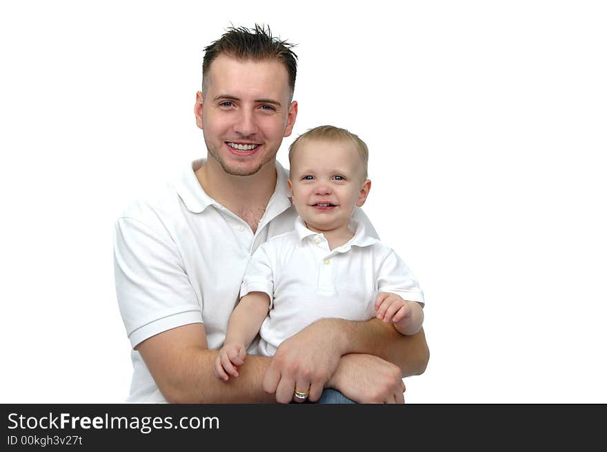 Father and son wearing white