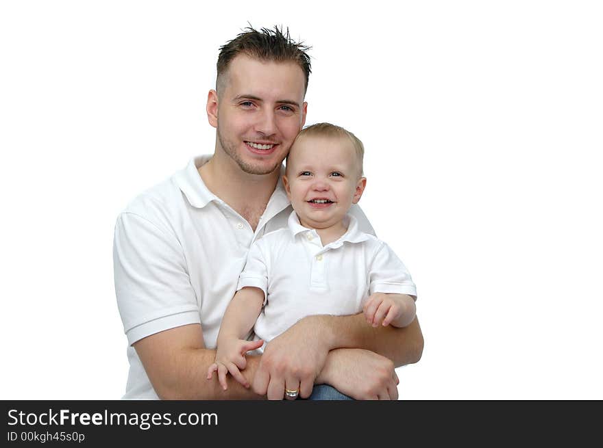 Father and son wearing white