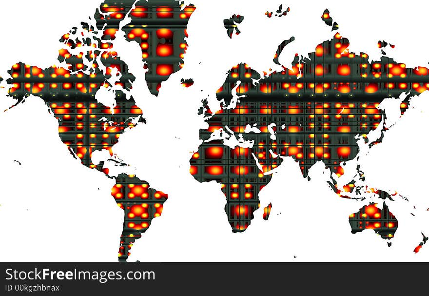 An abstract map of the world. An abstract map of the world.