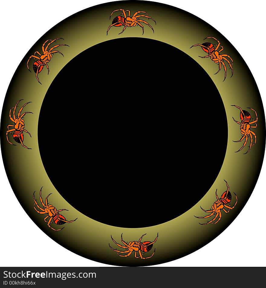 Round Frame With Spiders