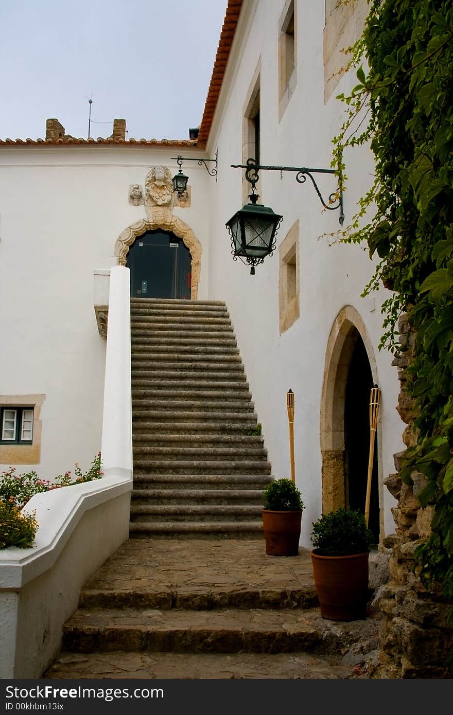 Courtyard of the castle in Obidos