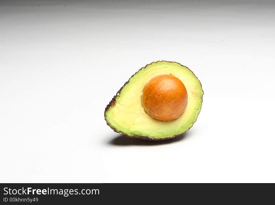 Avocado cut in half shoot in studio