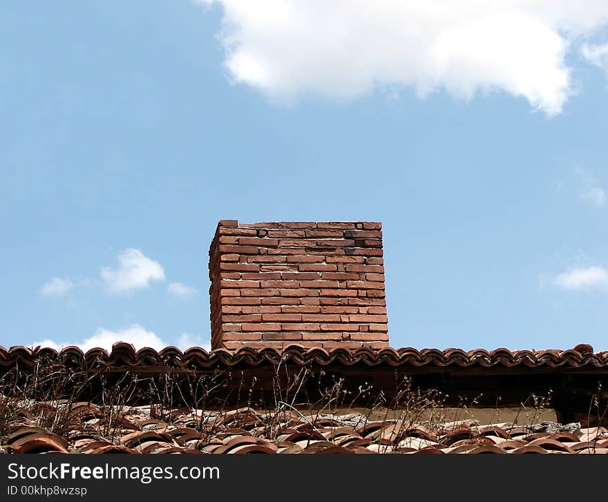 House roof and clear sky