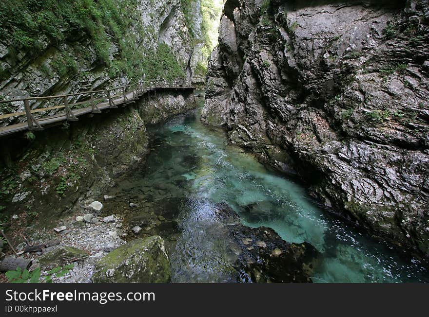 Gorge of mountain river