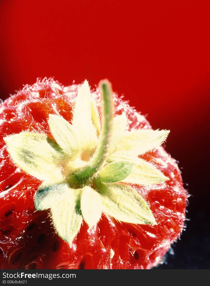 Strawberry on a red background