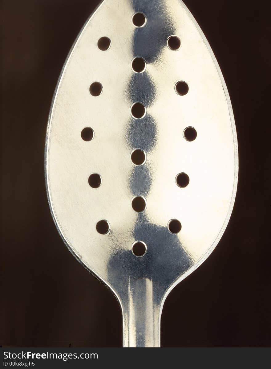 Spoon on a black background