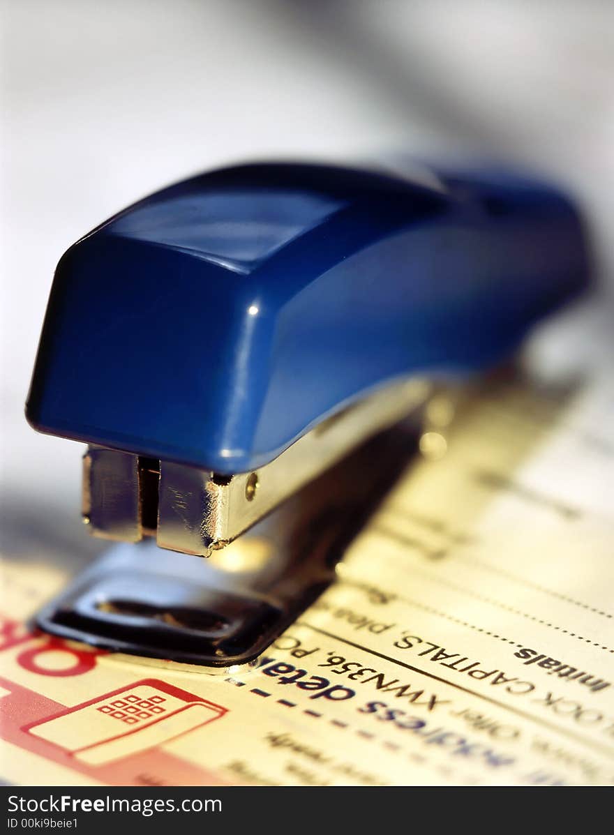 Stapler on a white background