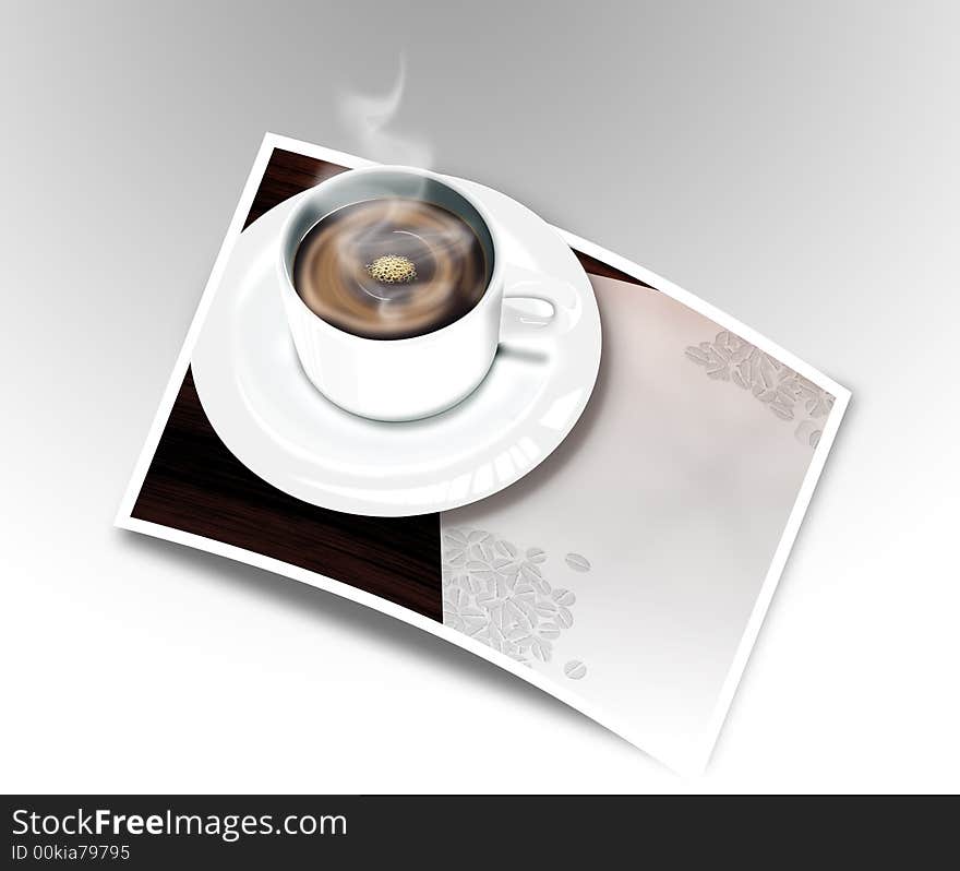 Brick coffee cup drink morning overturned plate tea utensils wall