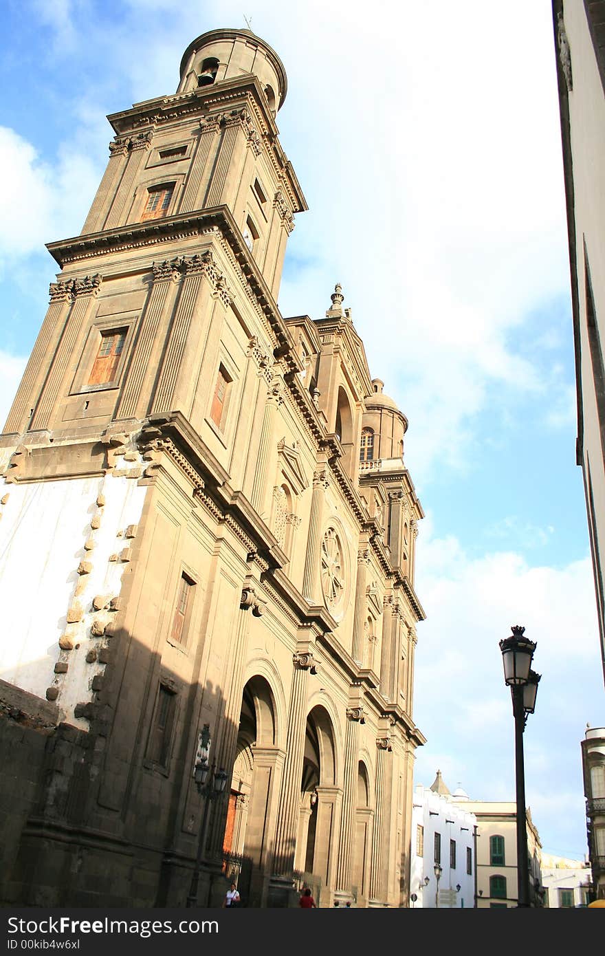 Cathedral of Las Palmas, Great Canary, in colonial style. Cathedral of Las Palmas, Great Canary, in colonial style