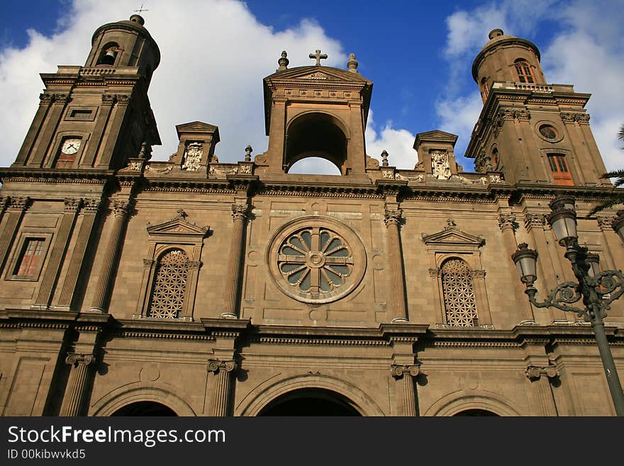 Cathedral of Las Palmas, Great Canary, in colonial style. Cathedral of Las Palmas, Great Canary, in colonial style