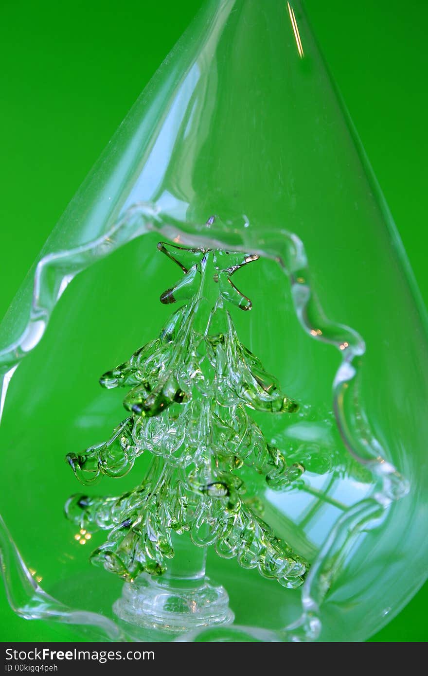 Glass Christmas tree in a glass teardrop