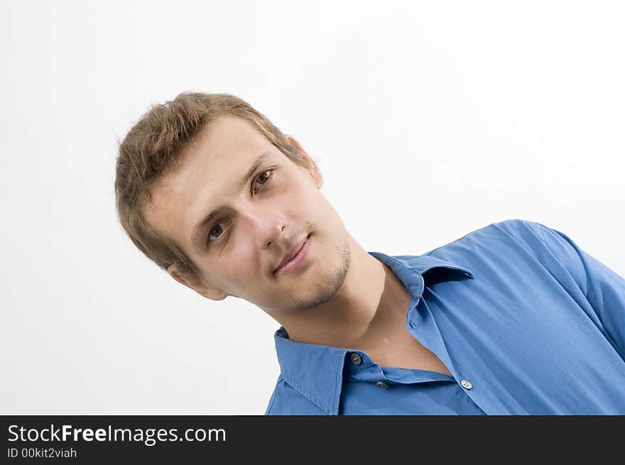 Portrait of young handsome caucasian man isolated over white. Portrait of young handsome caucasian man isolated over white