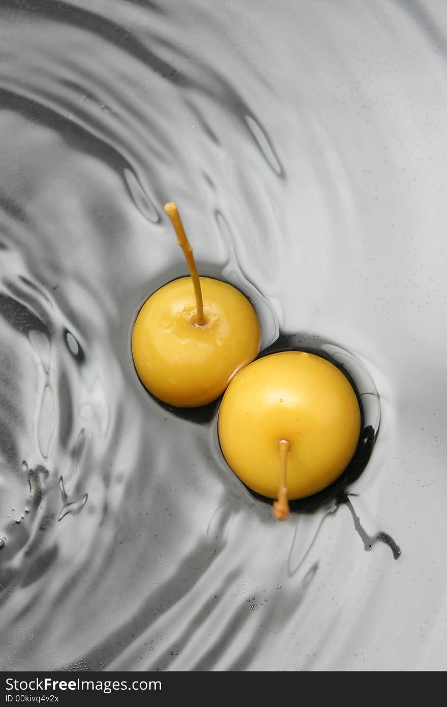 Image of two fresh fruits in water. Image of two fresh fruits in water