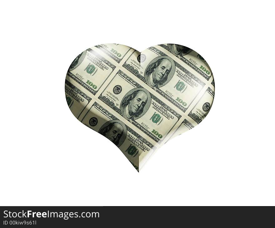 Heart colored into the dollars