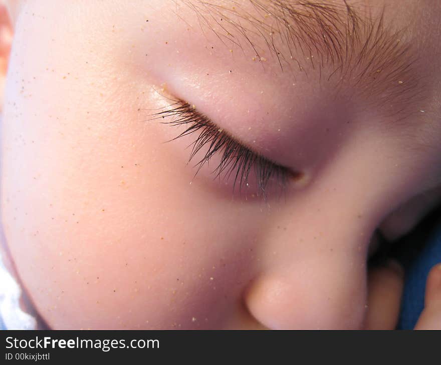 Close-up of sleeping baby girl. Close-up of sleeping baby girl