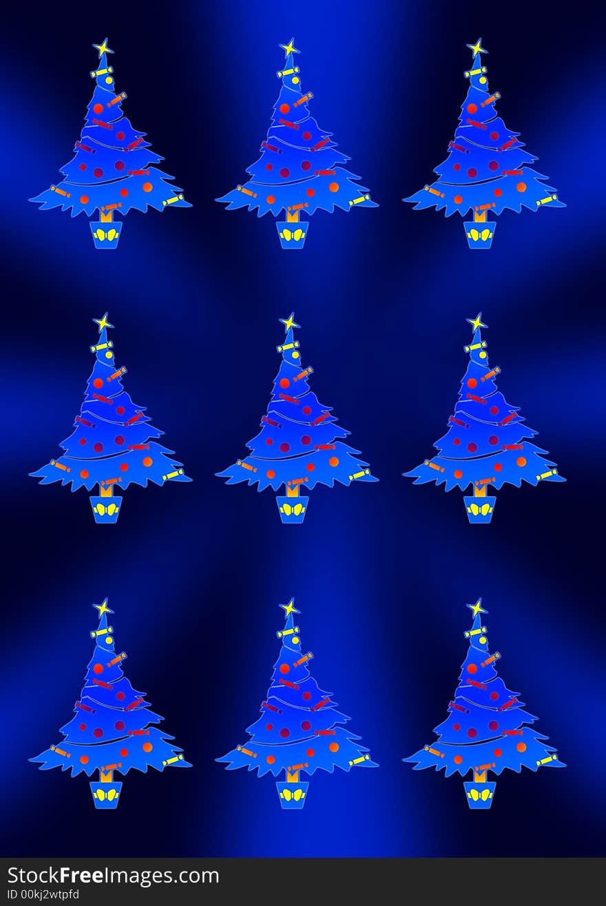 Illustration of a blue color Christmas tree. Illustration of a blue color Christmas tree.